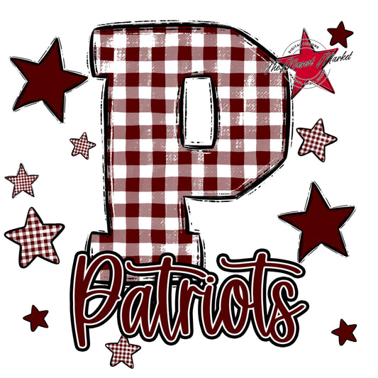 Patriots Plaid Star Design-Maroon