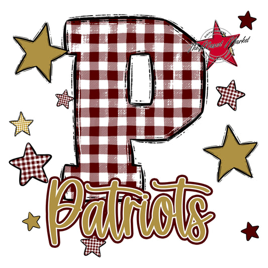 Patriots Plaid Star Design-Maroon & Gold