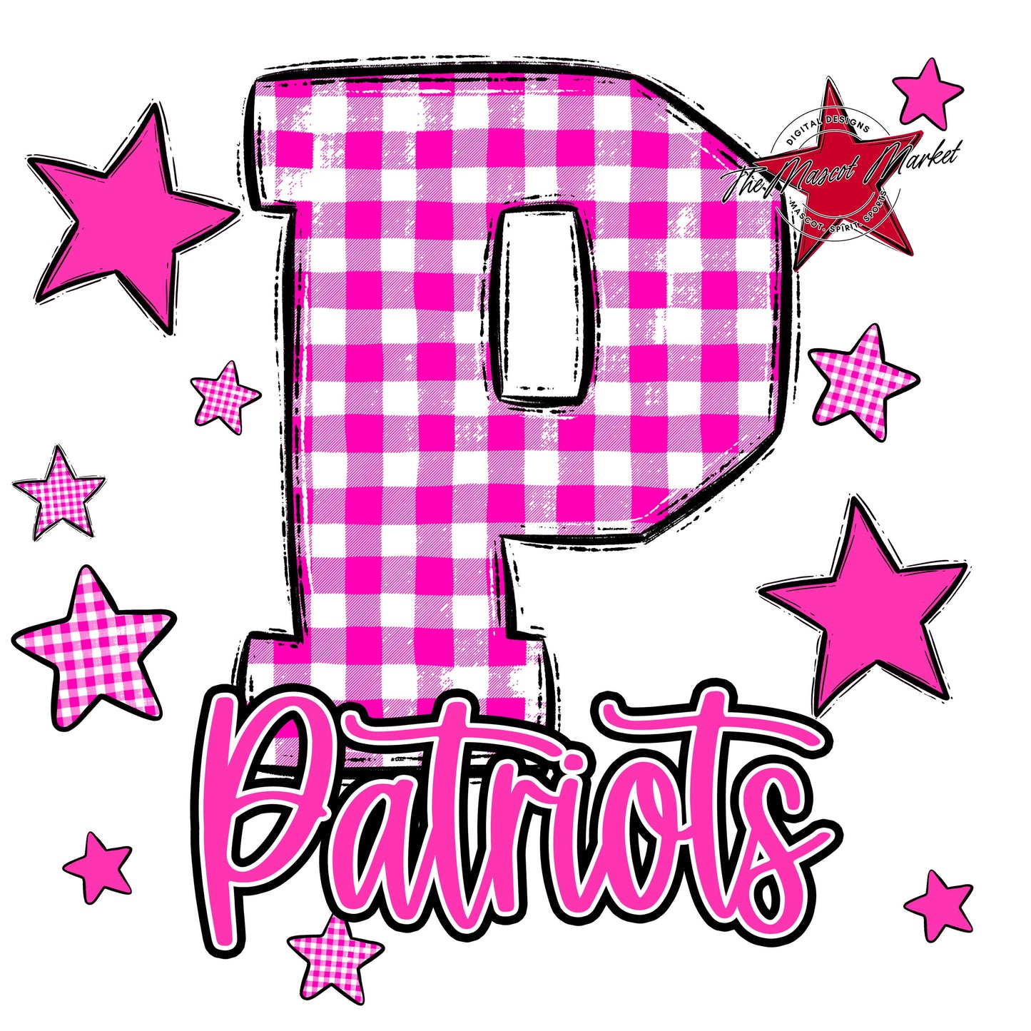 Patriots Plaid Star Design-Pink