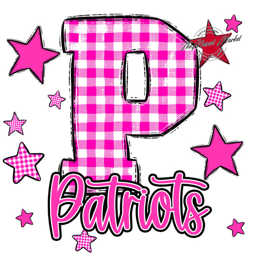 Patriots Plaid Star Design-Pink