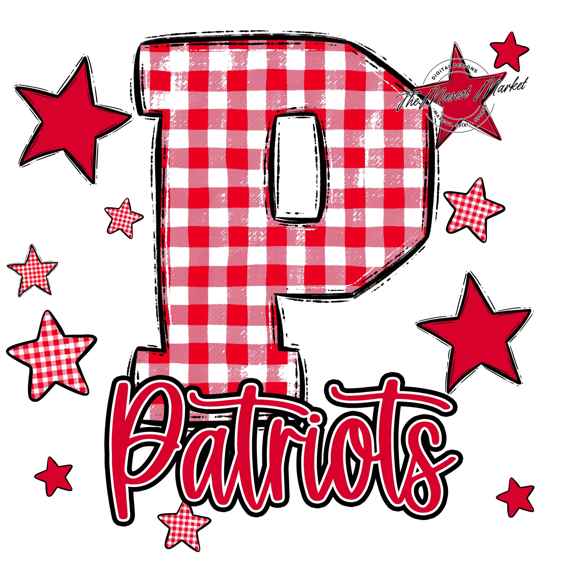Patriots Plaid Star Design-Red