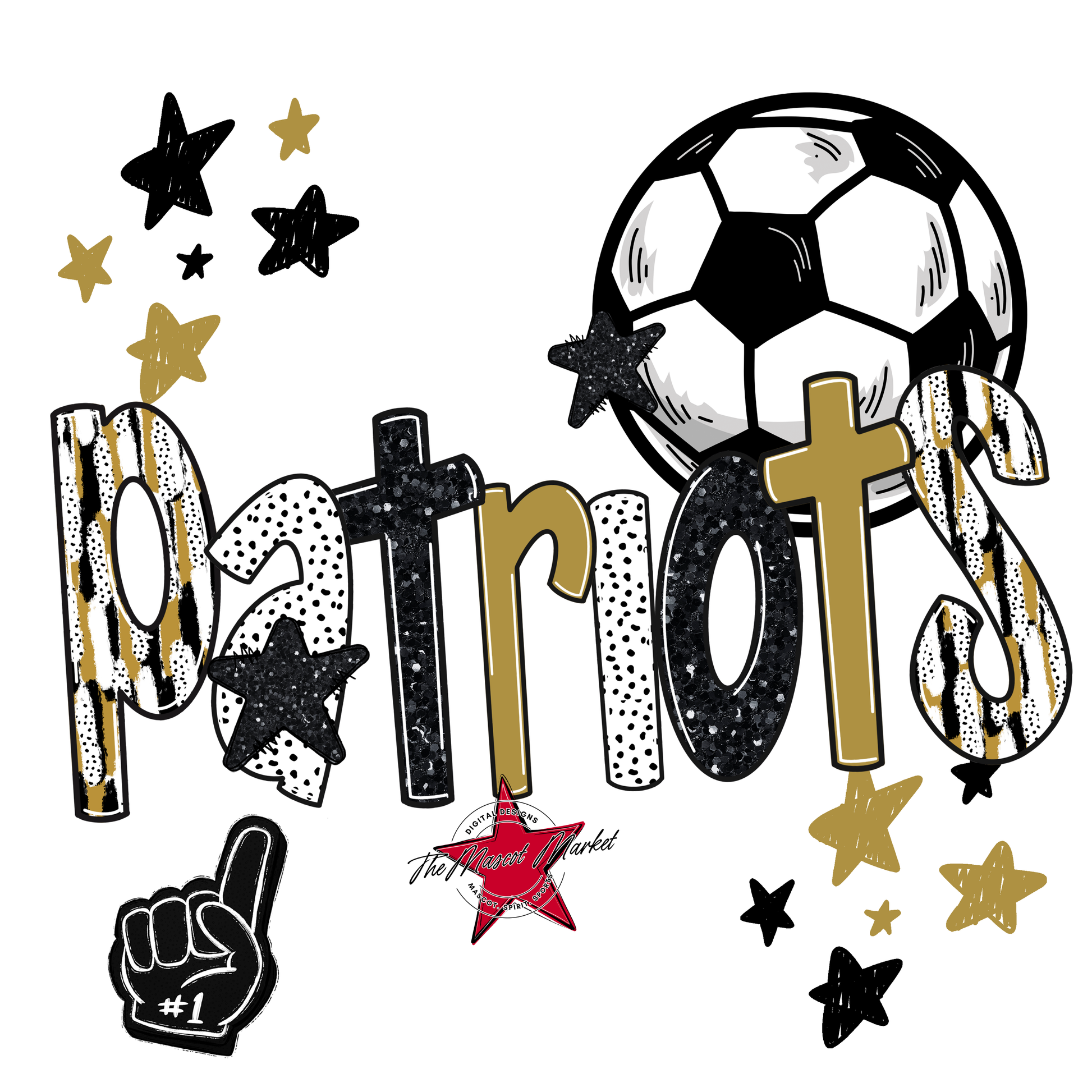 Patriots Soccer Scrape-Gold