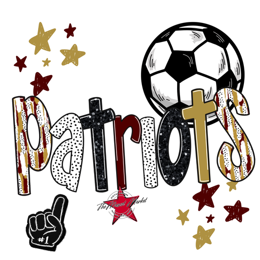 Patriots Soccer Scrape-Maroon-Gold