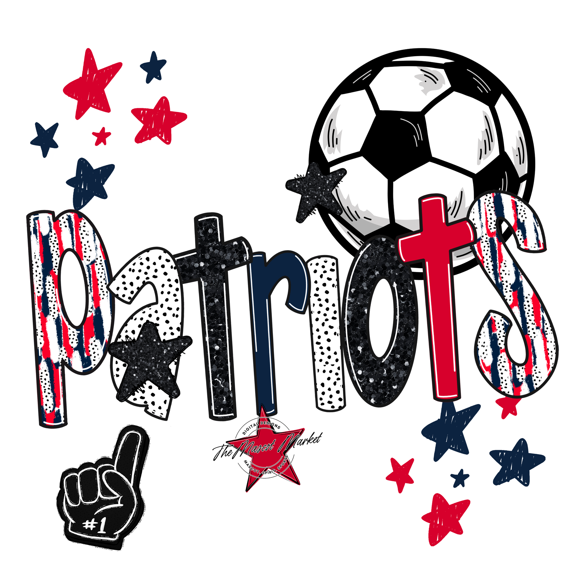 Patriots Soccer Scrape-Navy-Red