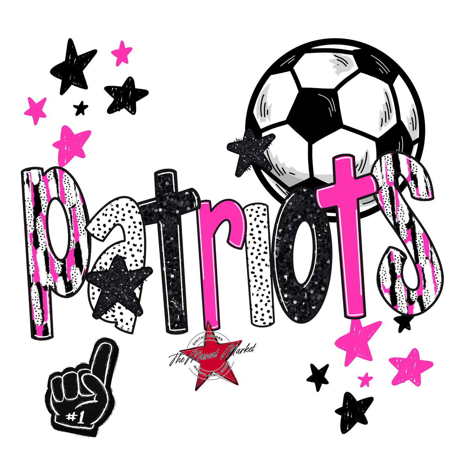 Patriots Soccer Scrape-Pink
