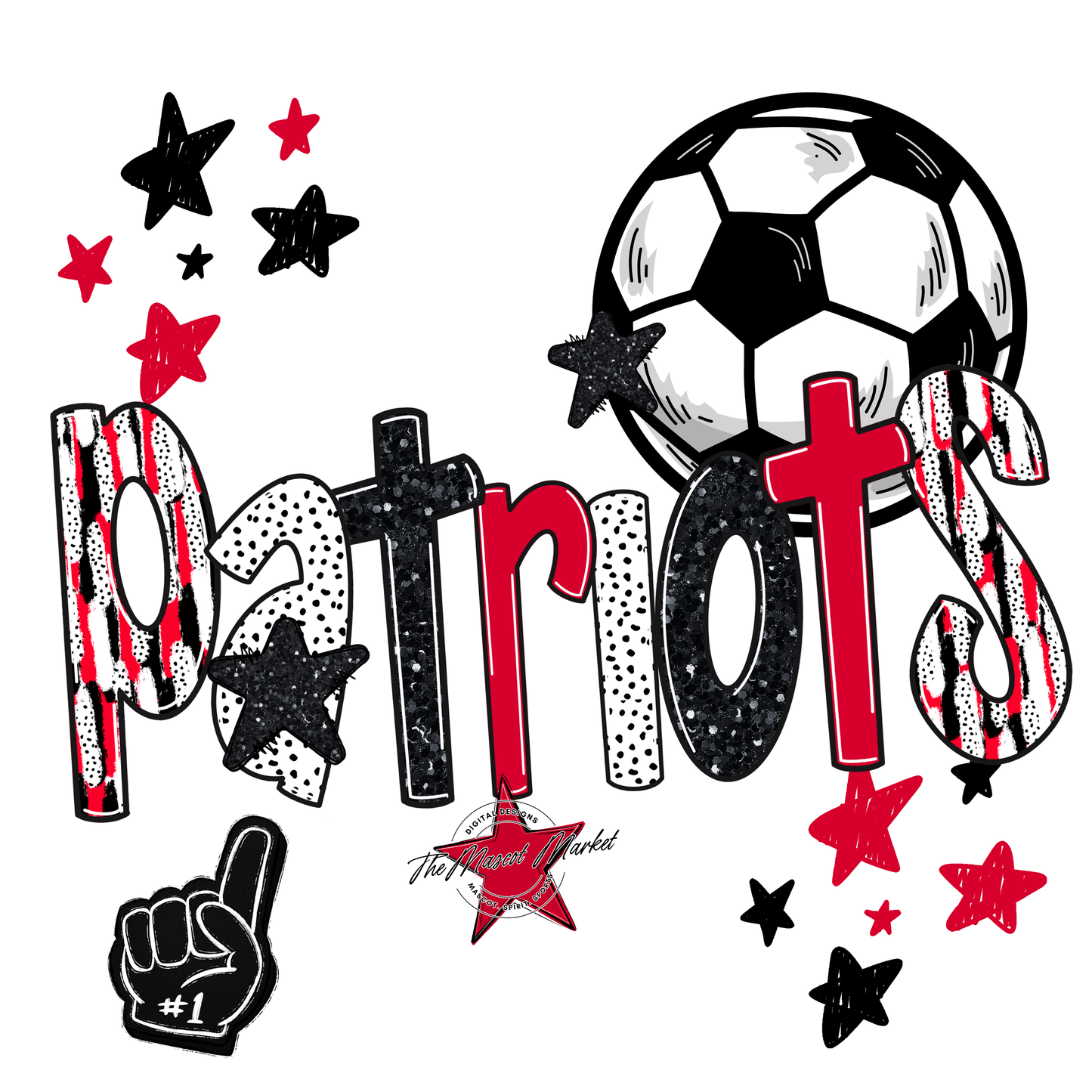 Patriots Soccer Scrape-Red
