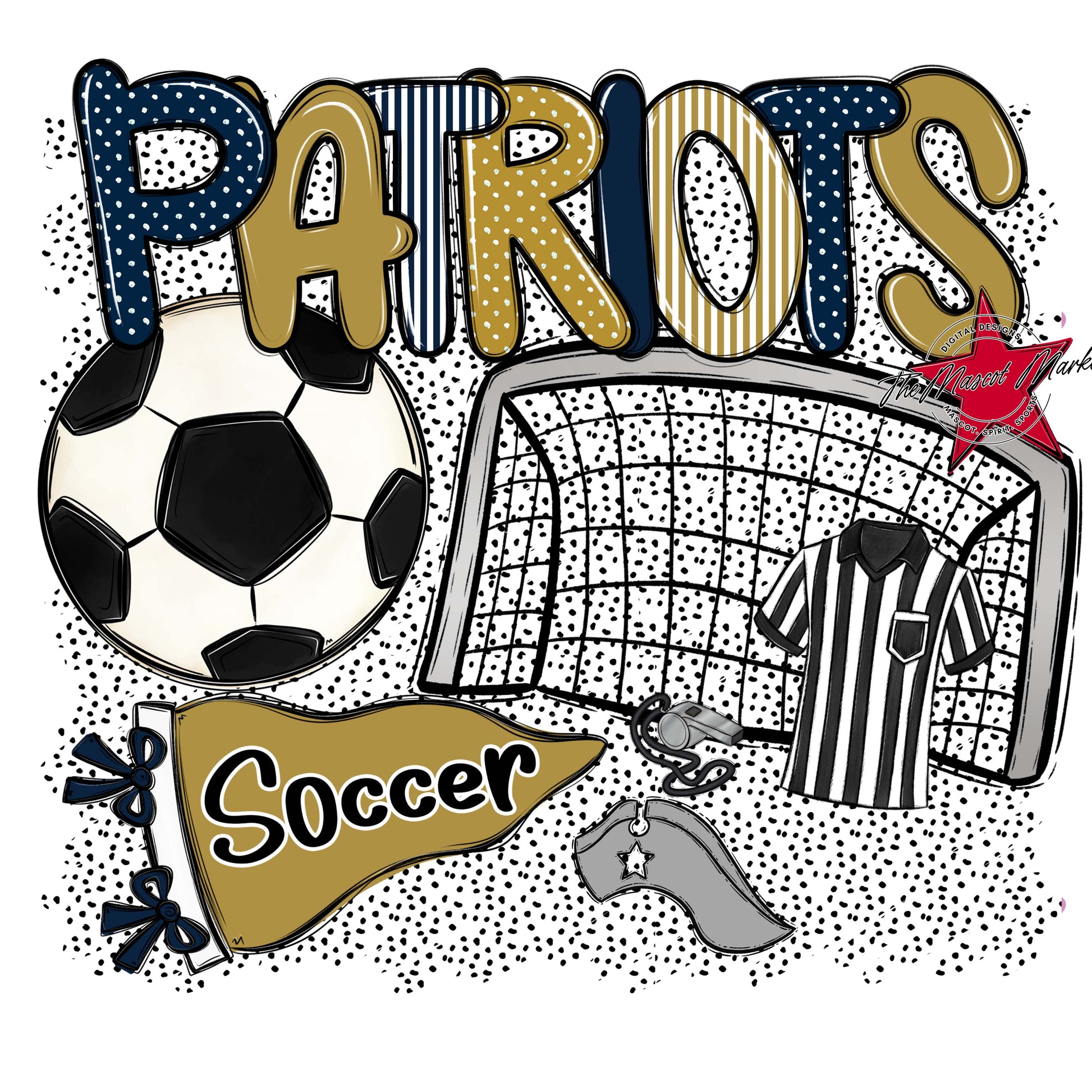 Patriots Soccer Spirit-Navy & Gold