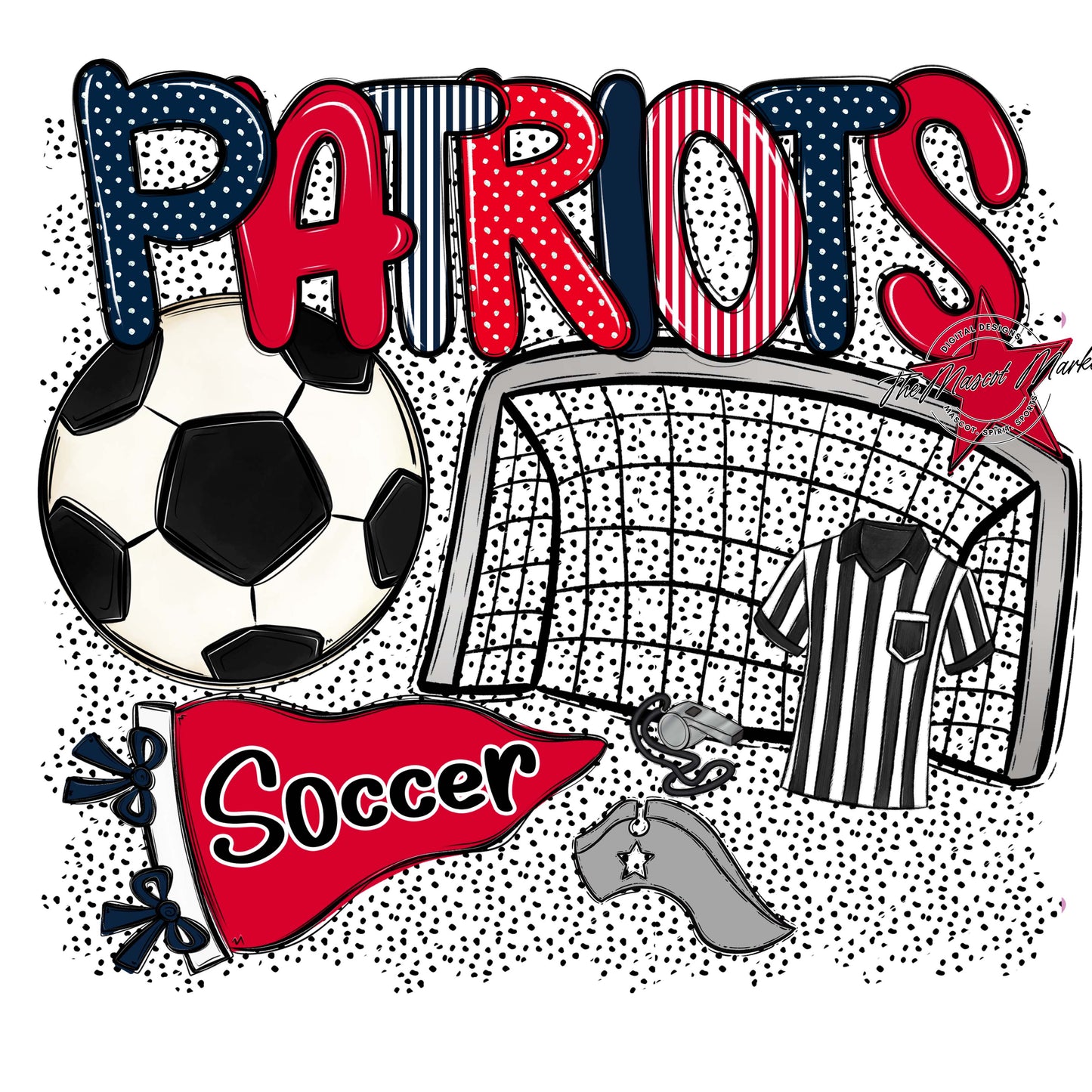 Patriots Soccer Spirit-Navy & Red