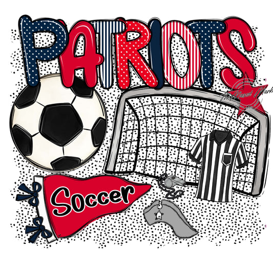 Patriots Soccer Spirit-Navy & Red