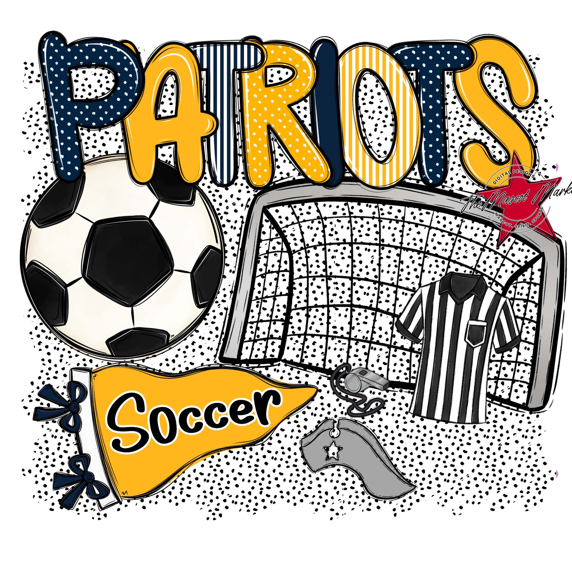Patriots Soccer Spirit-Navy & Yellow