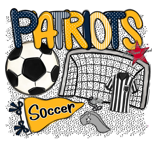 Patriots Soccer Spirit-Navy & Yellow
