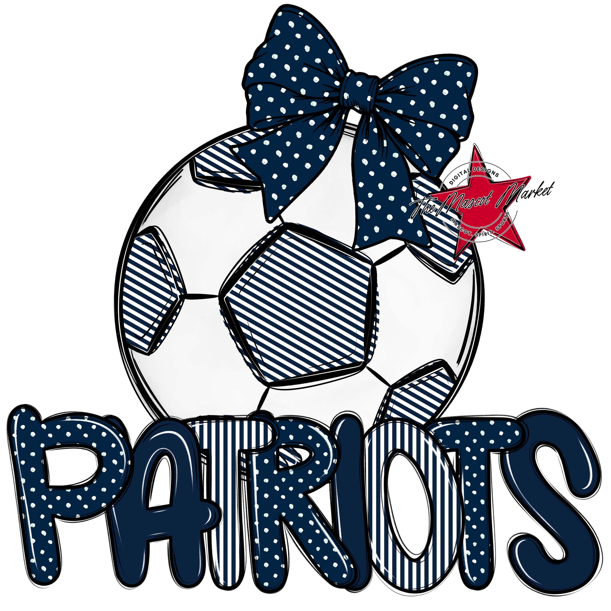 Patriots Soccer Spirit Design-Navy
