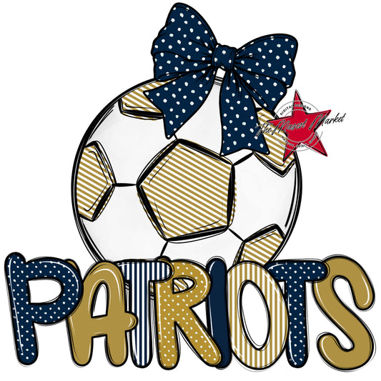 Patriots Soccer Spirit Design-Navy & Gold