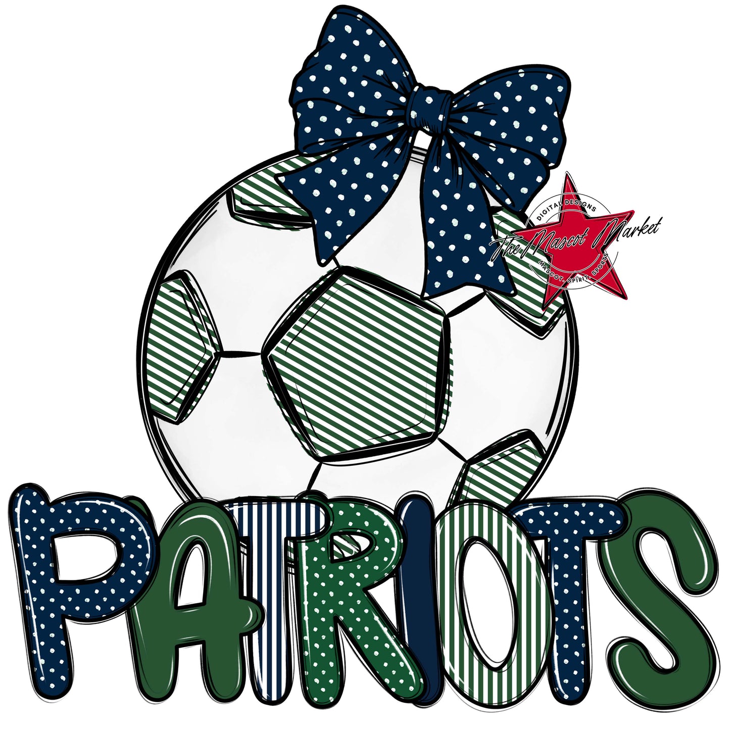 Patriots Soccer Spirit Design-Navy & Green