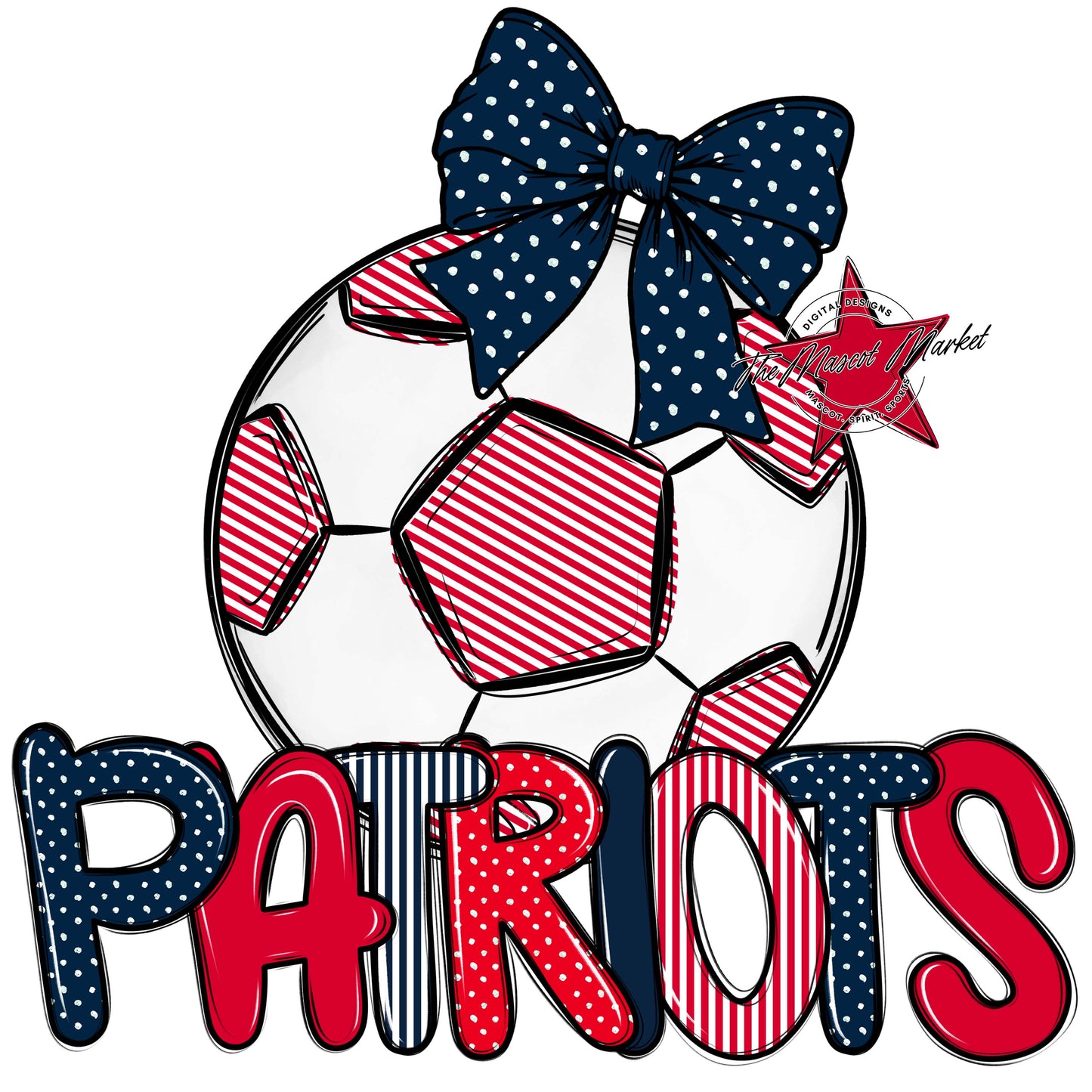 Patriots Soccer Spirit Design-Navy & Red