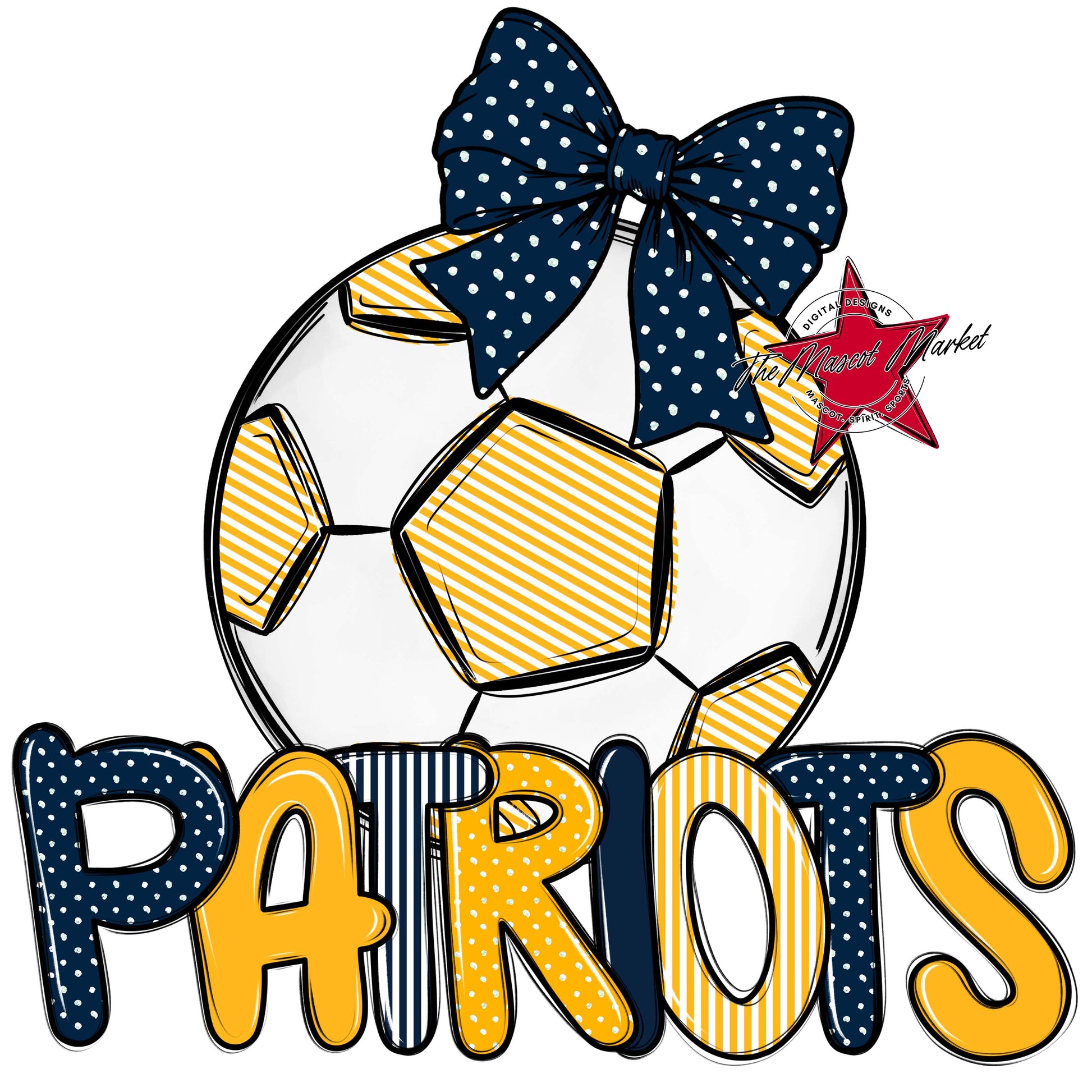 Patriots Soccer Spirit Design-Navy & Yellow