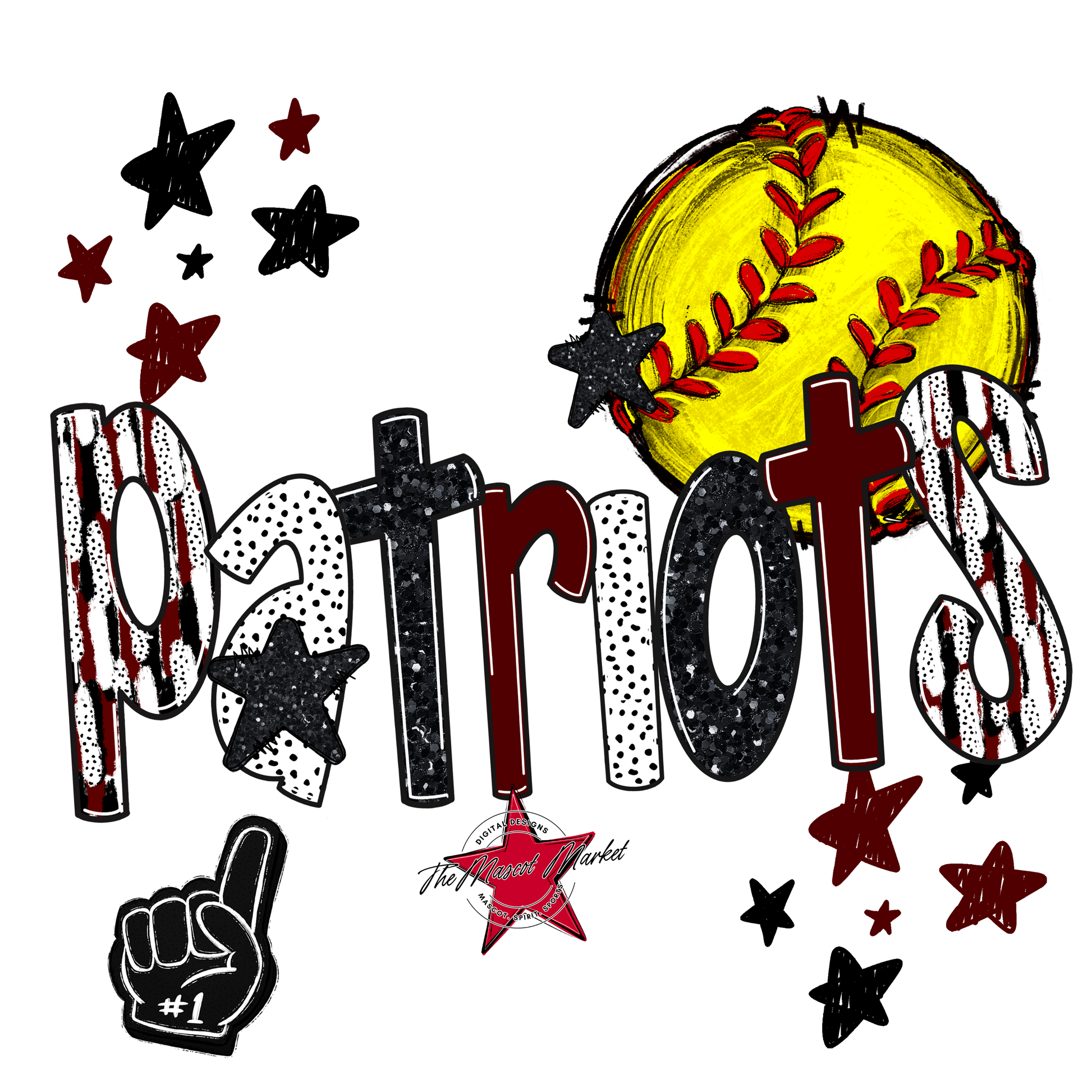 Patriots Softball Scrape-Maroon