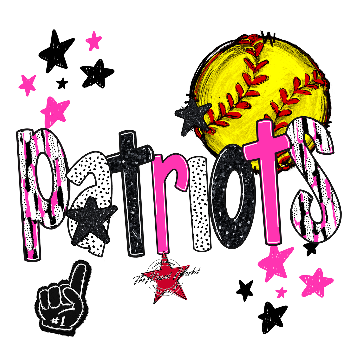 Patriots Softball Scrape-Pink
