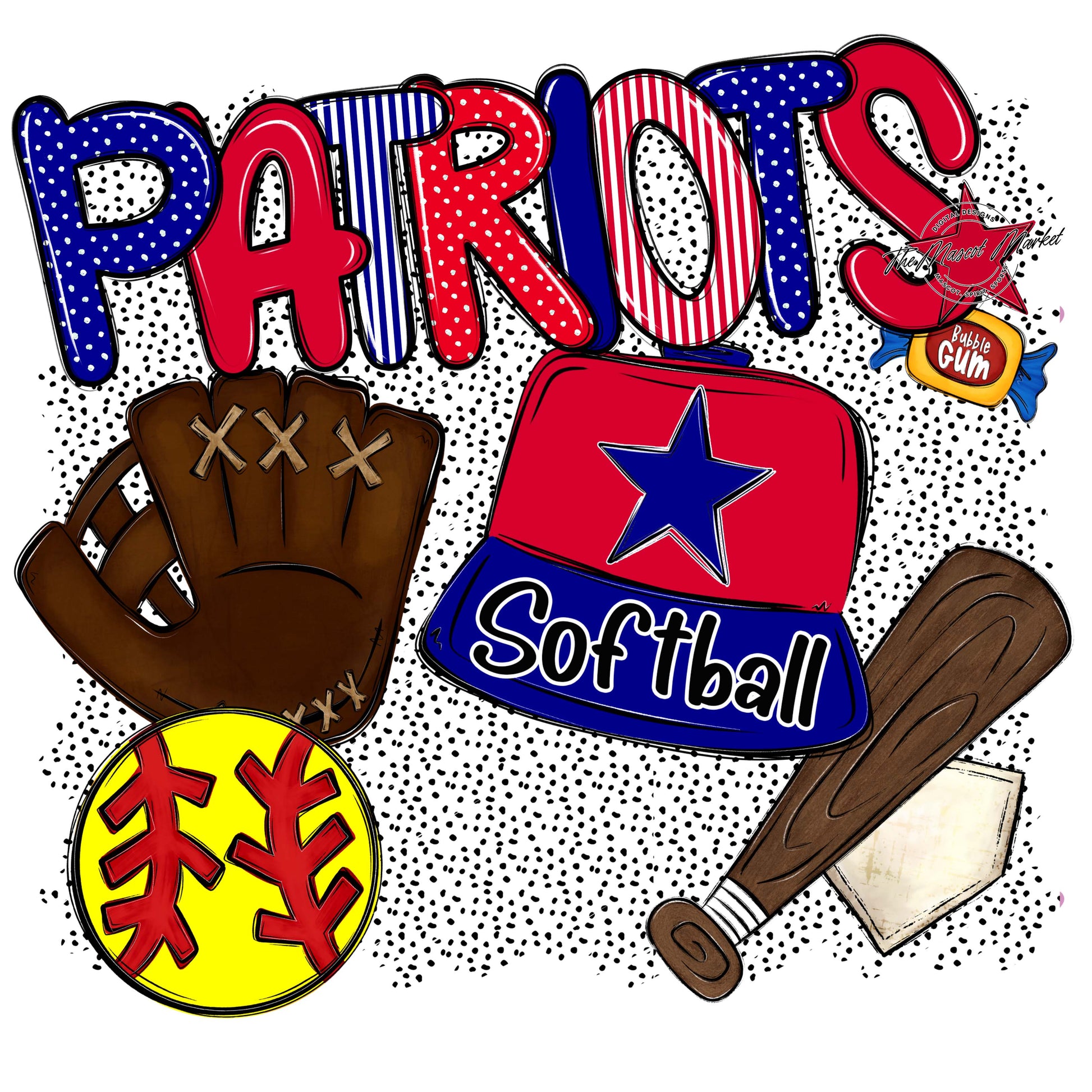 Patriots Softball Spirit-Blue & Red