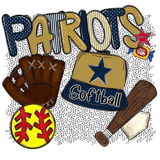 Patriots Softball Spirit-Navy & Gold