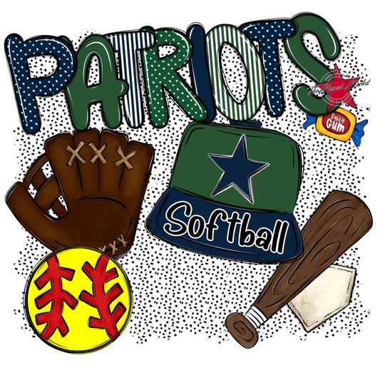 Patriots Softball Spirit-Navy & Green
