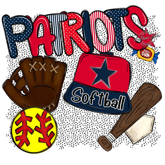 Patriots Softball Spirit-Navy & Red