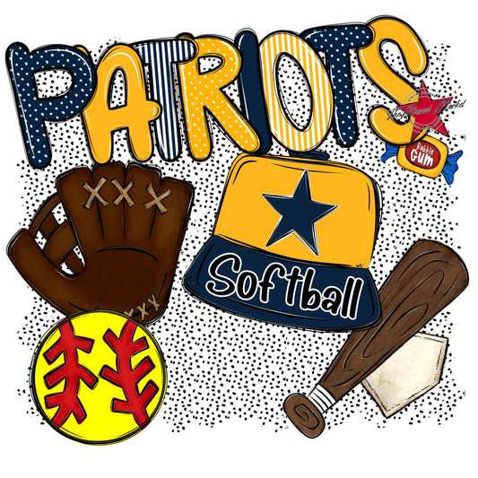 Patriots Softball Spirit-Navy & Yellow