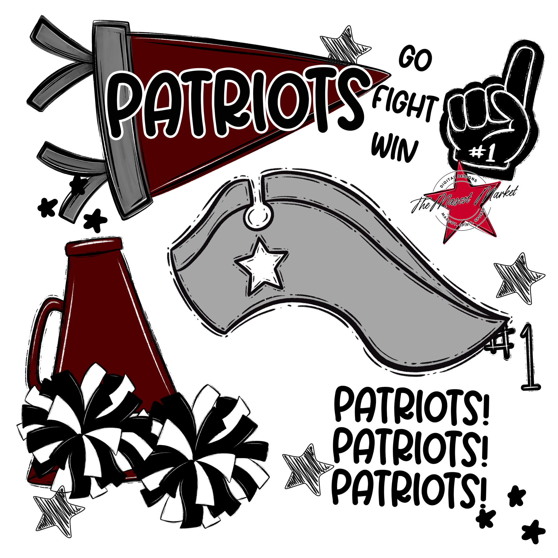 Patriots Spirit Design-Maroon