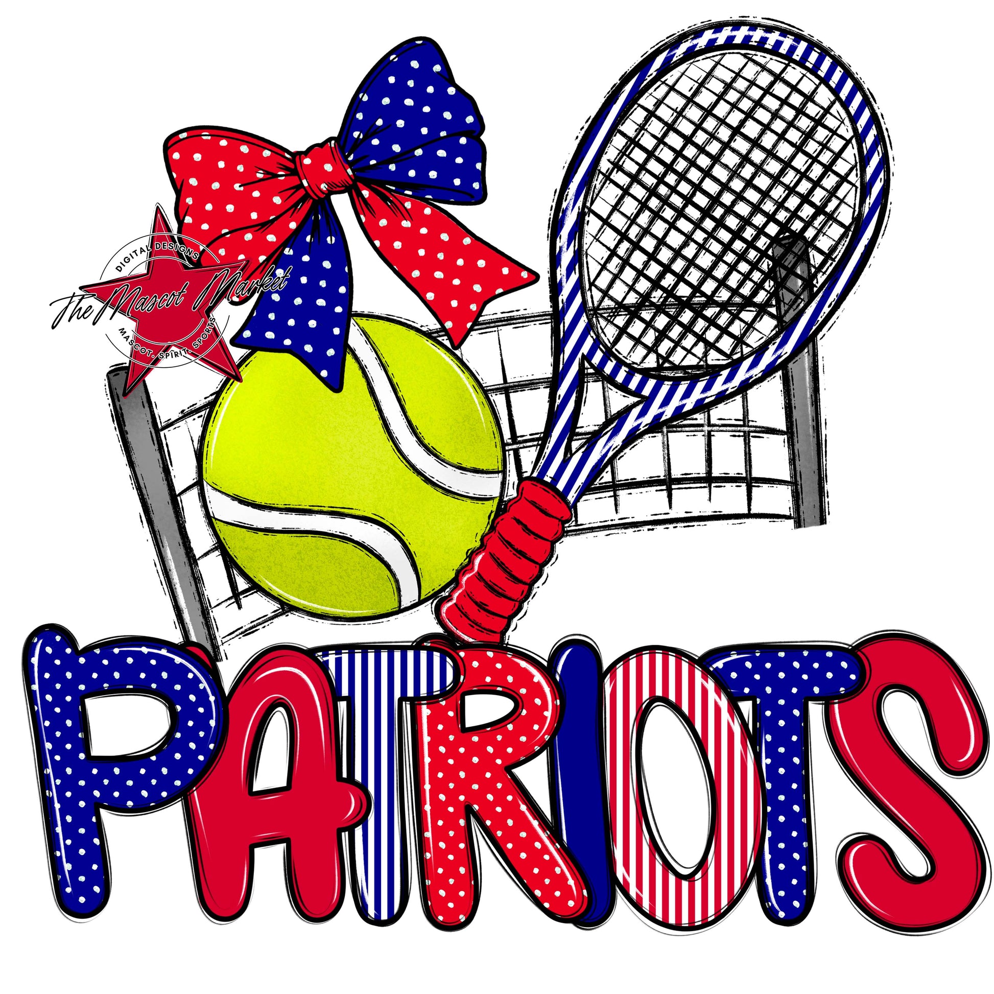 Patriots Tennis Spirit Design-Blue & Red