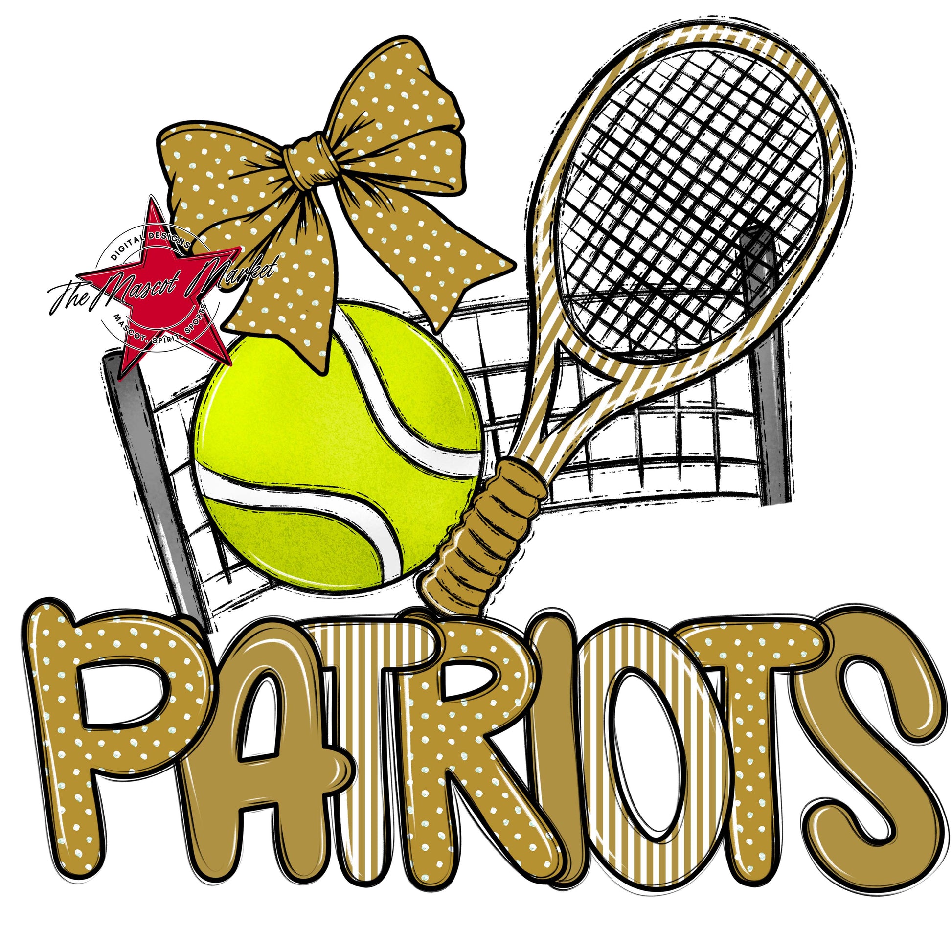 Patriots Tennis Spirit Design-Gold