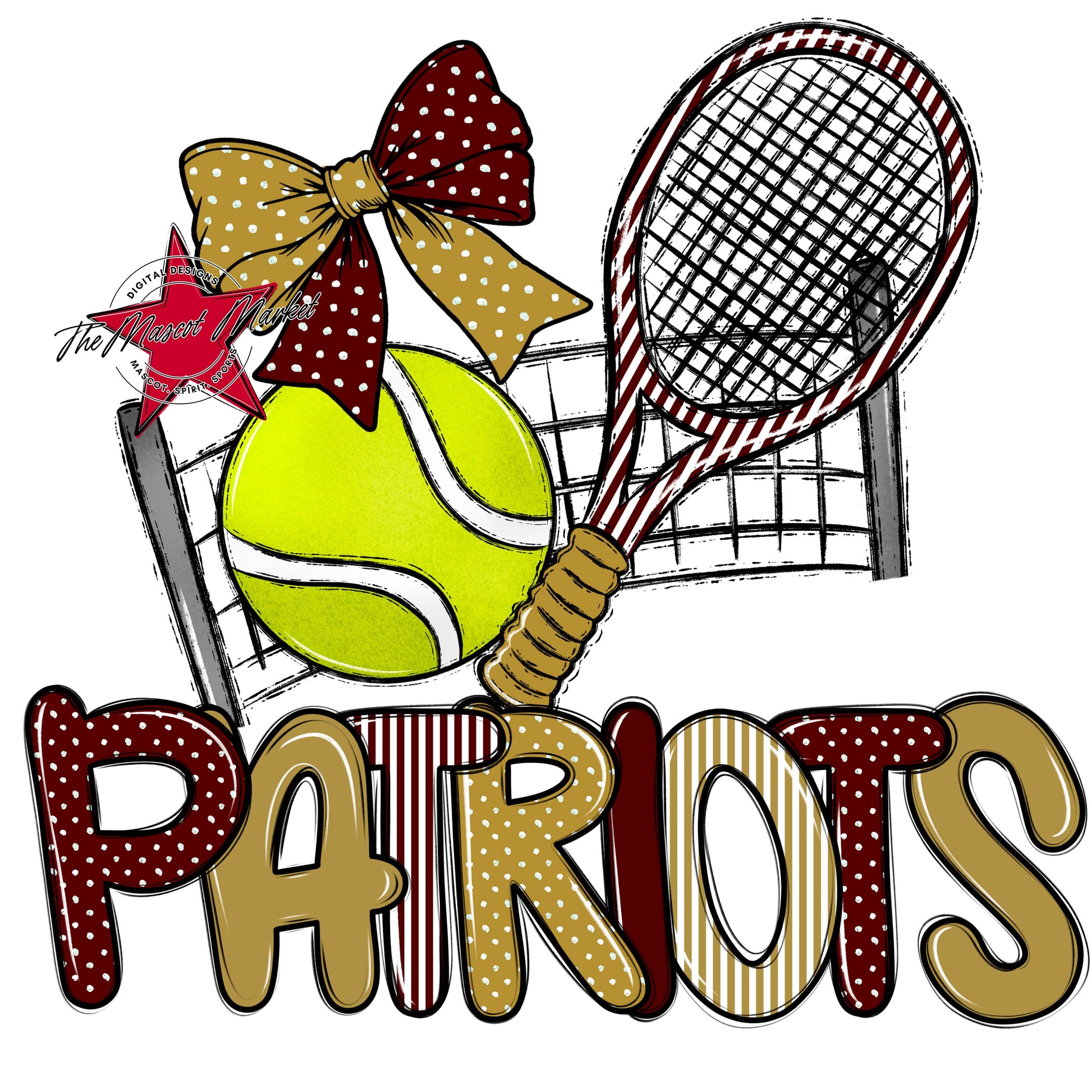Patriots Tennis Spirit Design-Maroon & Gold
