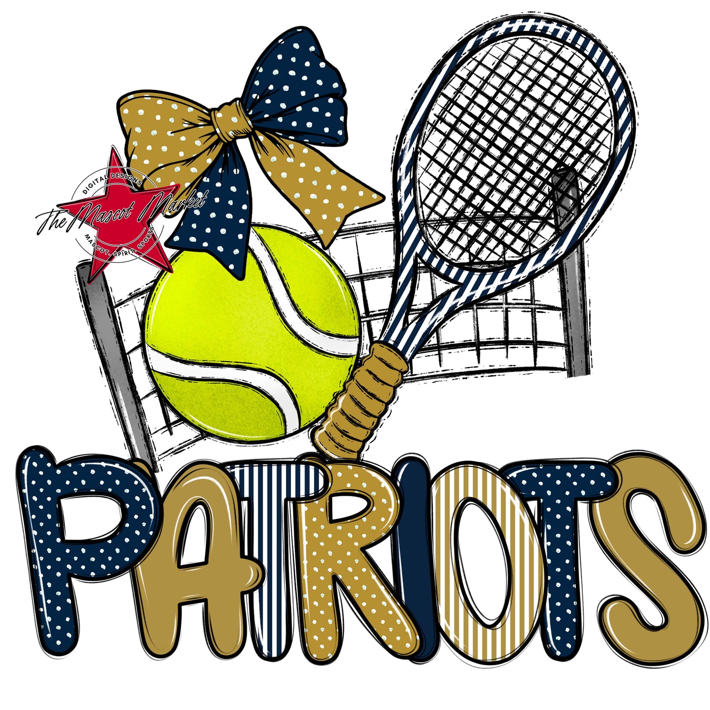Patriots Tennis Spirit Design-Navy & Gold