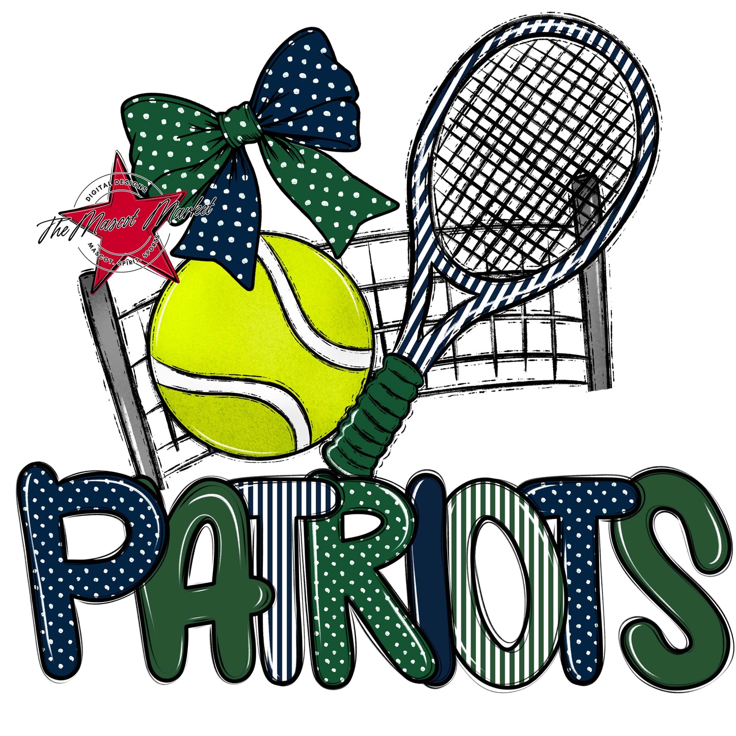 Patriots Tennis Spirit Design-Navy & Green