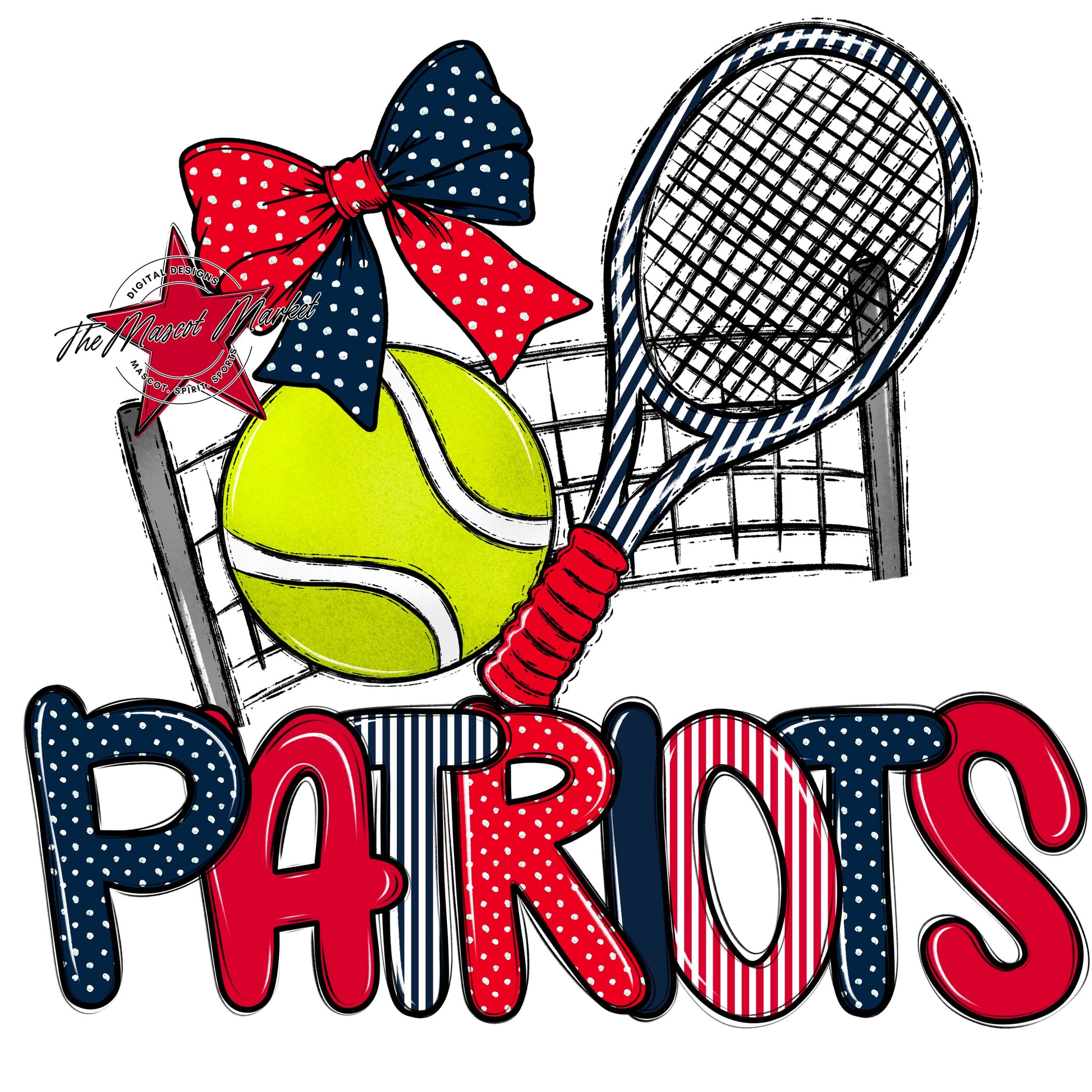 Patriots Tennis Spirit Design-Navy & Red