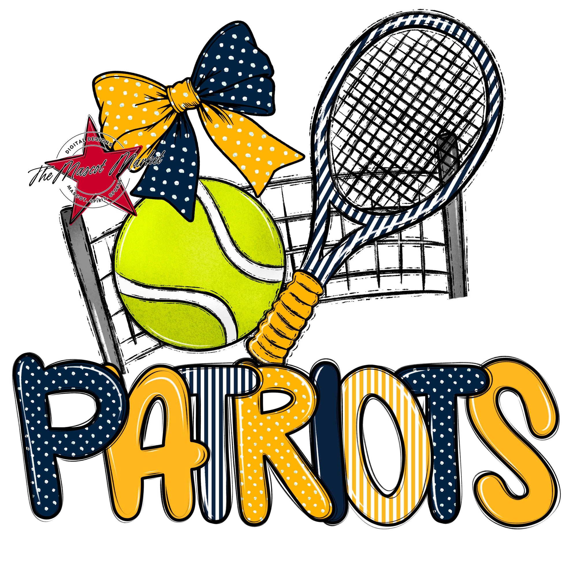 Patriots Tennis Spirit Design-Navy & Yellow