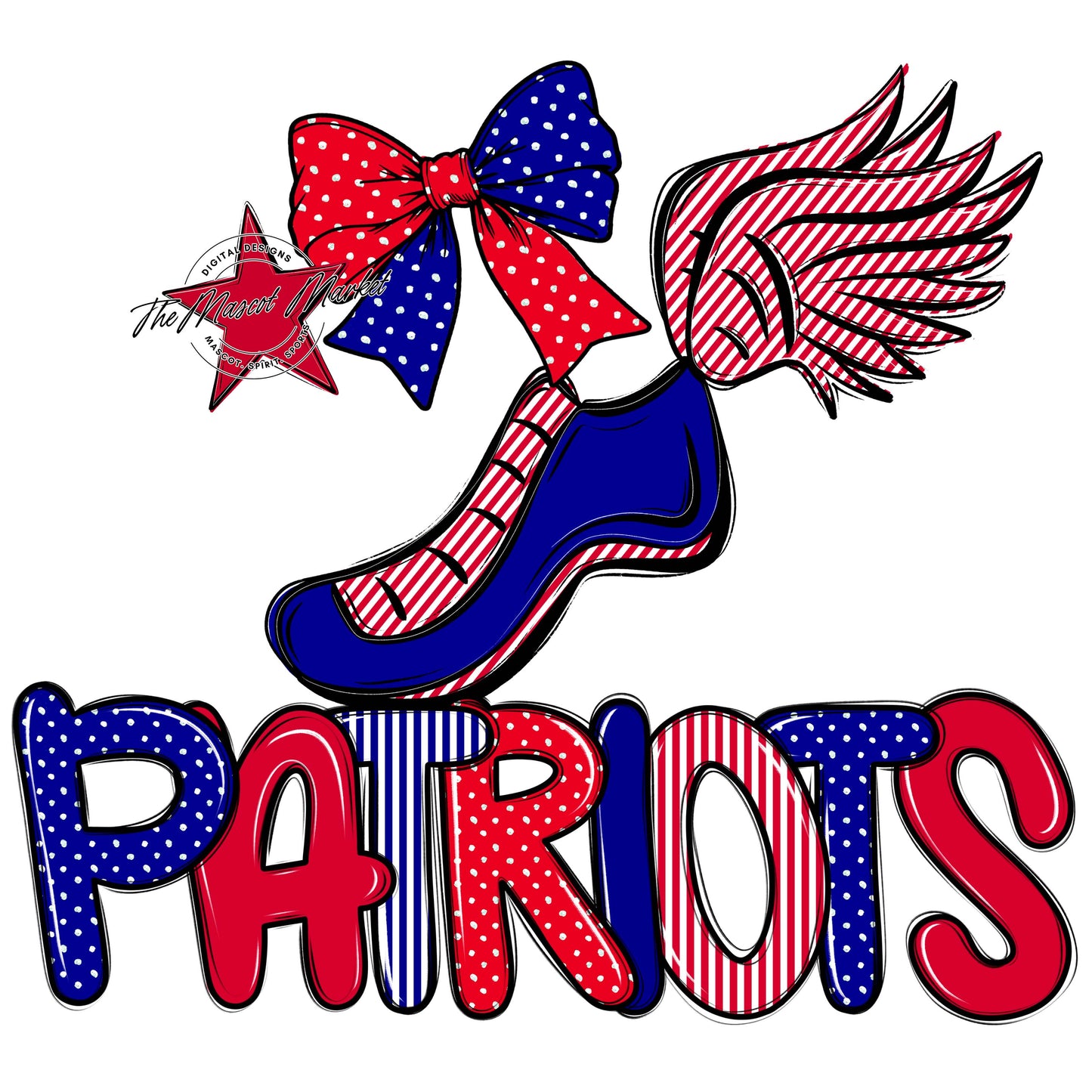 Patriots Track Spirit Design-Blue & Red