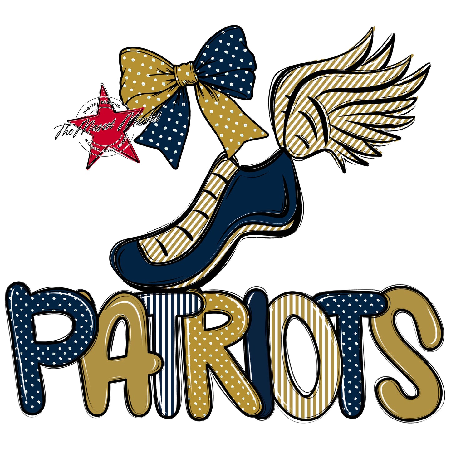 Patriots Track Spirit Design-Navy & Gold