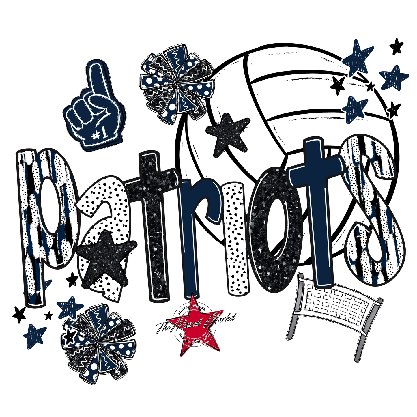 Patriots Volleyball Scrape-Navy