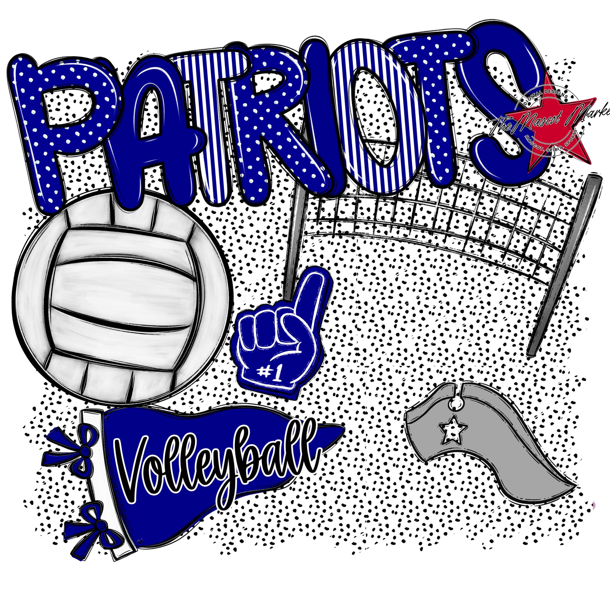 Patriots Volleyball Spirit-Blue