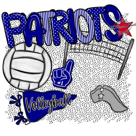 Patriots Volleyball Spirit-Blue