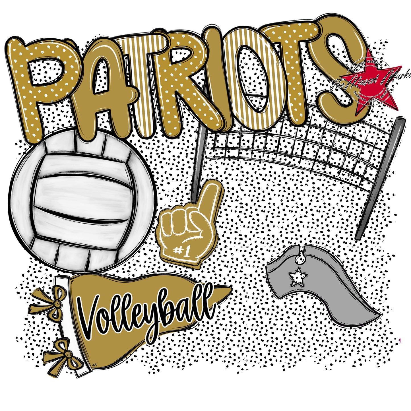 Patriots Volleyball Spirit-Gold
