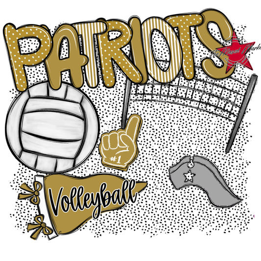 Patriots Volleyball Spirit-Gold