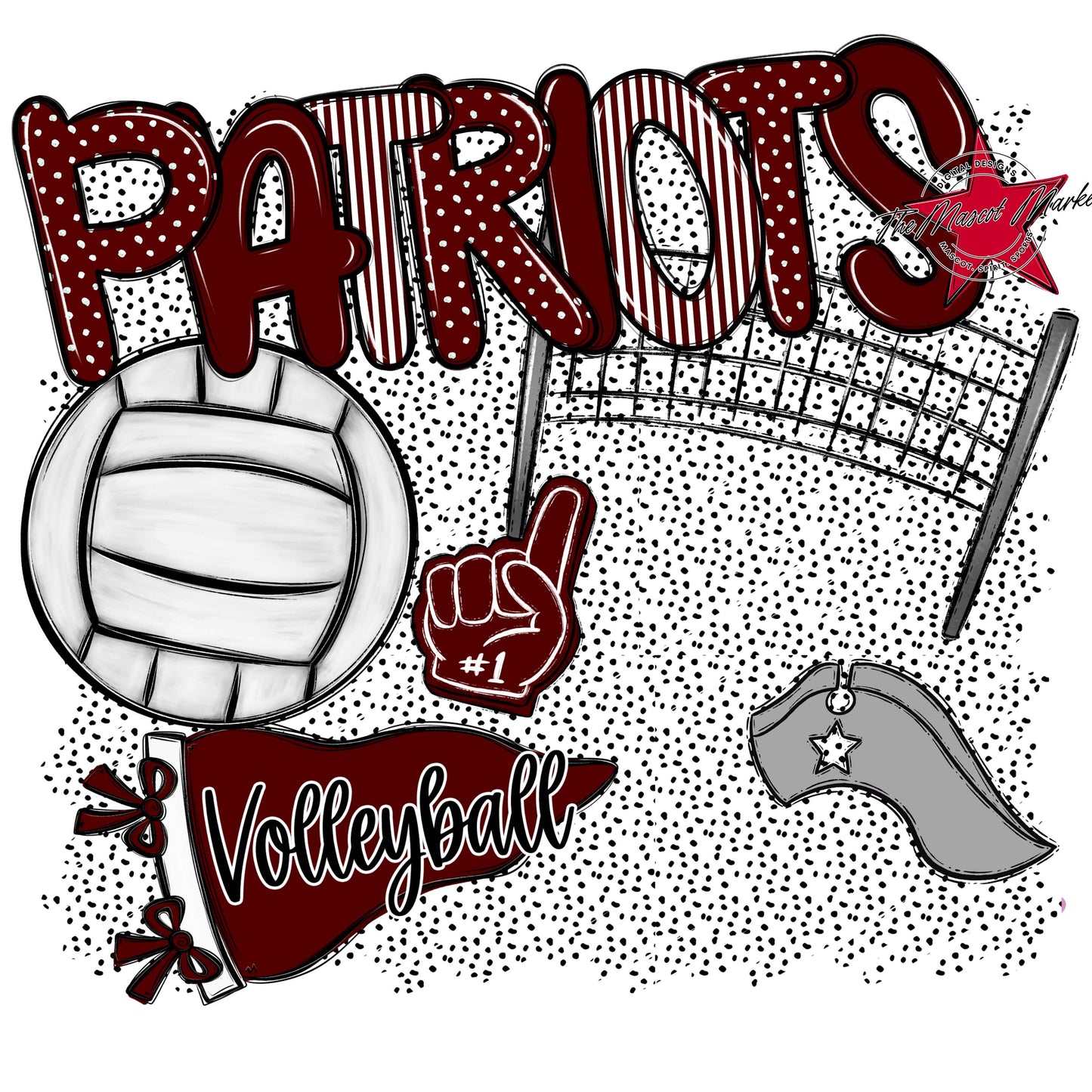 Patriots Volleyball Spirit-Maroon