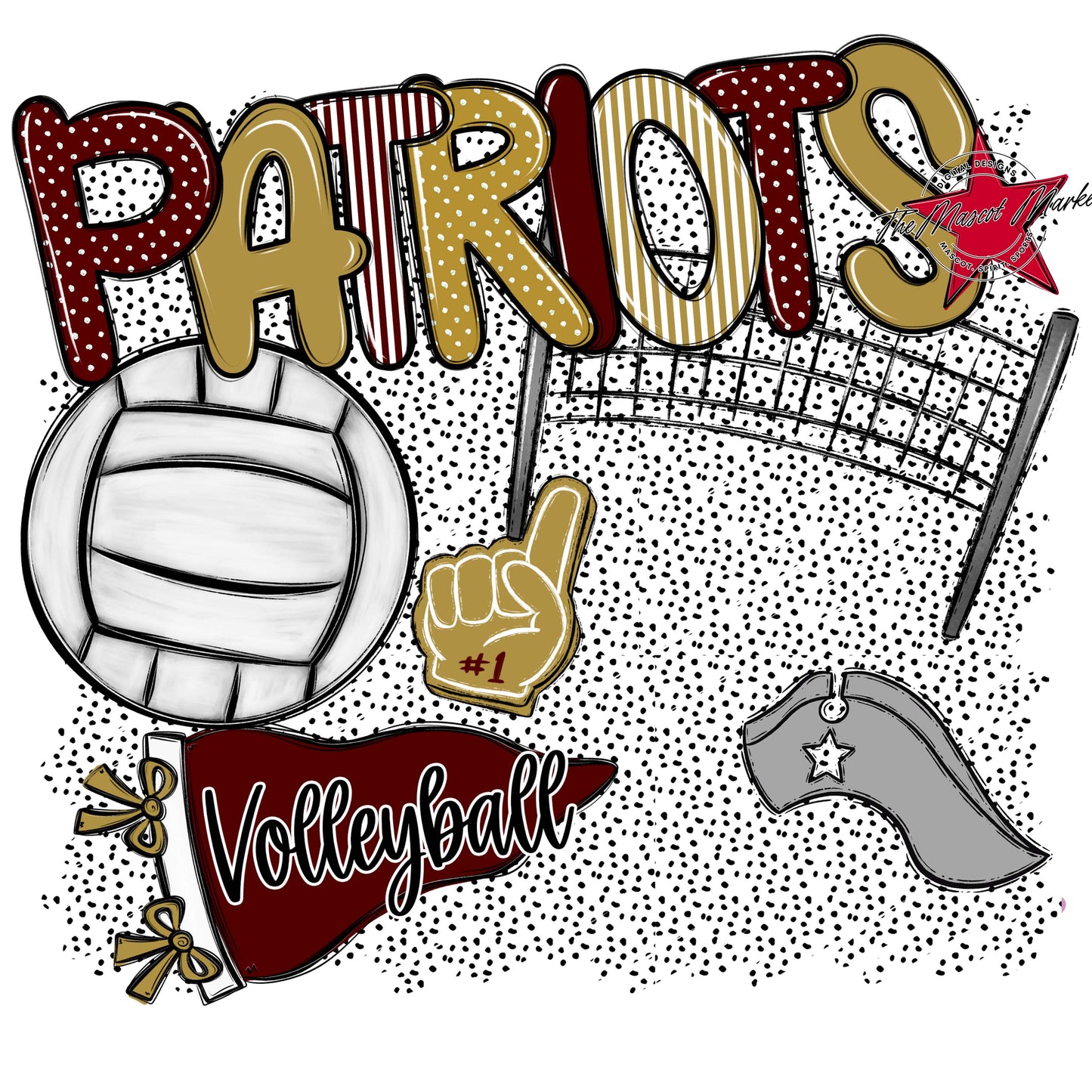 Patriots Volleyball Spirit-Maroon & Gold