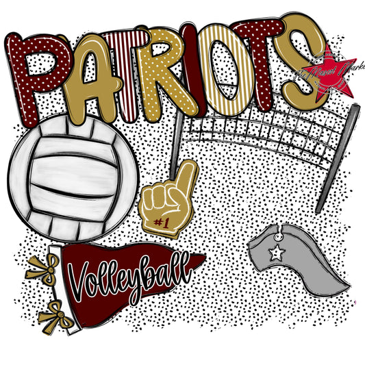 Patriots Volleyball Spirit-Maroon & Gold
