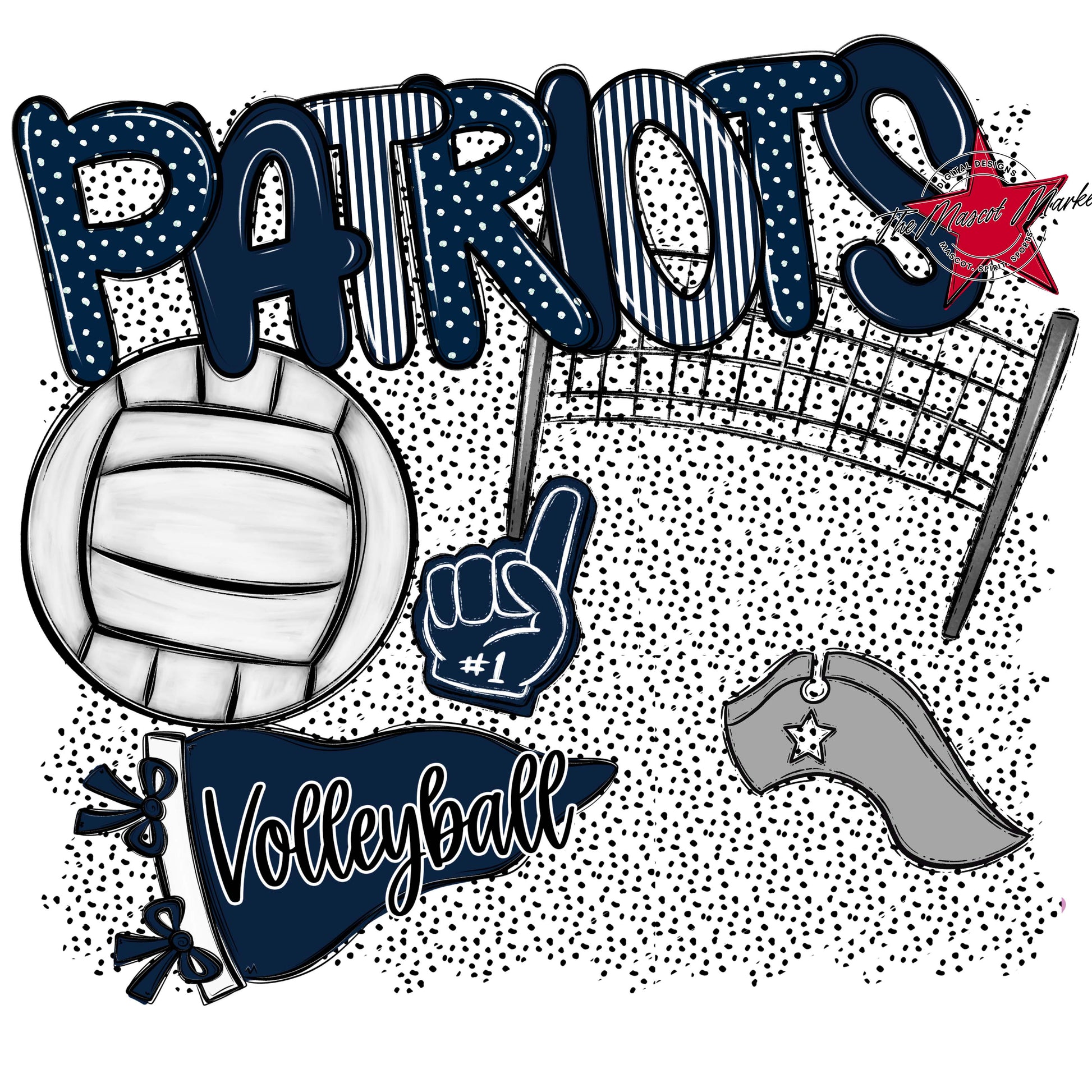 Patriots Volleyball Spirit-Navy