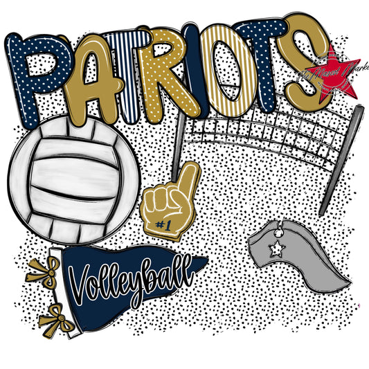 Patriots Volleyball Spirit-Navy & Gold