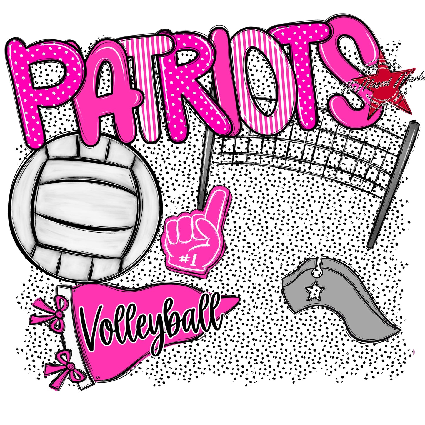 Patriots Volleyball Spirit-Pink