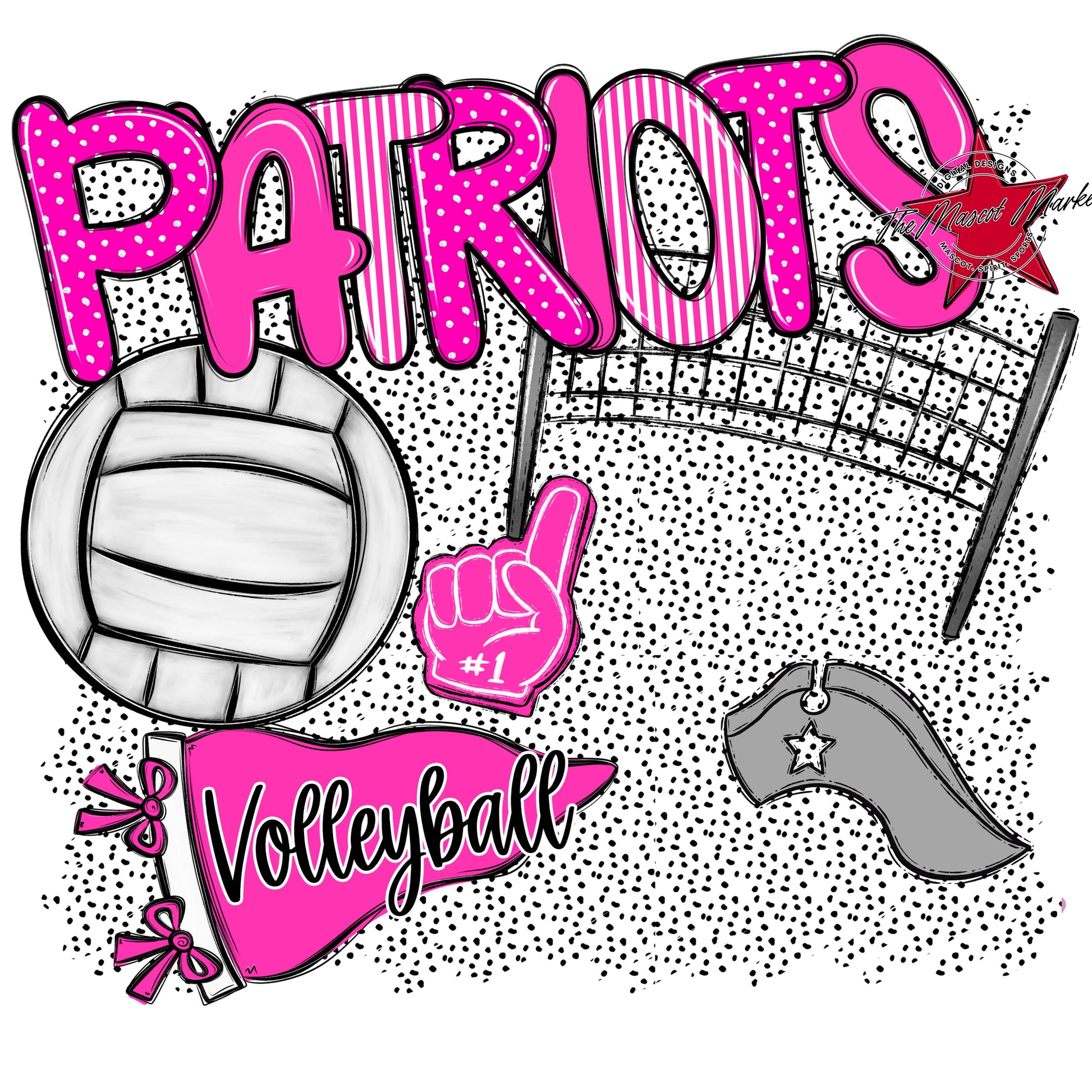 Patriots Volleyball Spirit-Pink