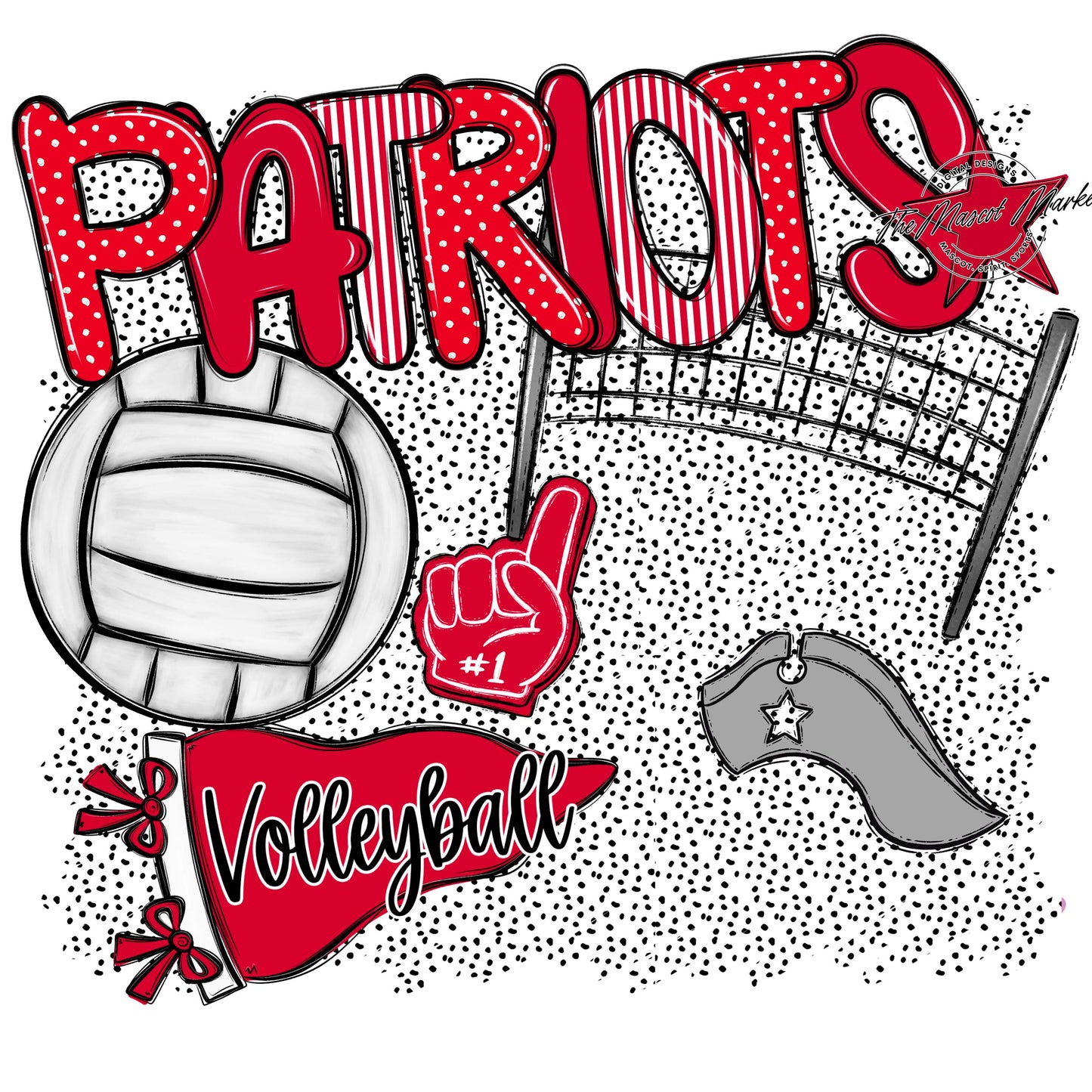 Patriots Volleyball Spirit-Red